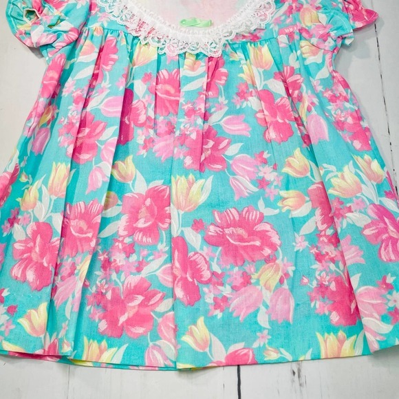Vintage Brights Creek Floral Infant Girls Smock Dress- Sz 12 months - Picture 3 of 6